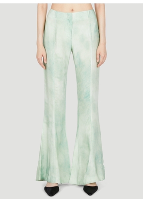 Acne Studios Marbel Print Flared Pants - Woman Pants Green Fr - 34