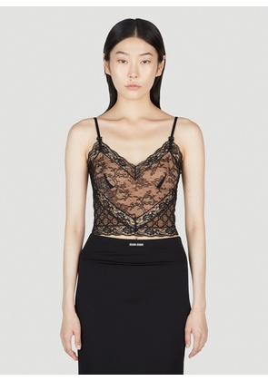 Gucci Gg Lace Lingerie Top - Woman Tops Black Xs