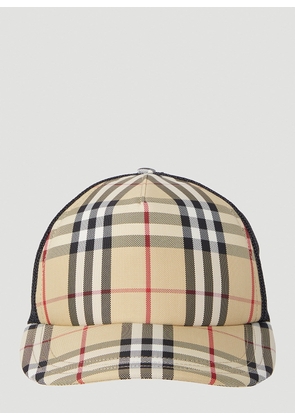 Burberry Check Trucker Cap - Man Hats Beige Xl