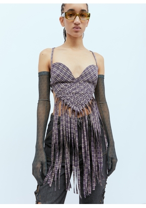 AVAVAV Check Heart Top - Woman Tops Purple M