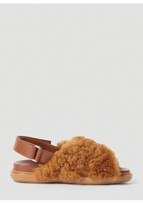 Marni Fussbett Shearling Sandals - Woman Sandals Brown Eu - 40