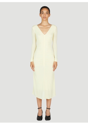 Isabel Marant Laly Ruched Semi-sheer Dress - Woman Dresses Yellow Fr - 34