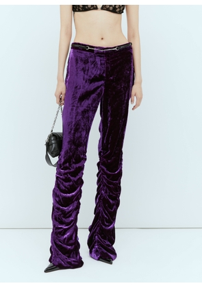 Gucci Horsebit Belt Velvet Pants - Woman Pants Purple It - 40