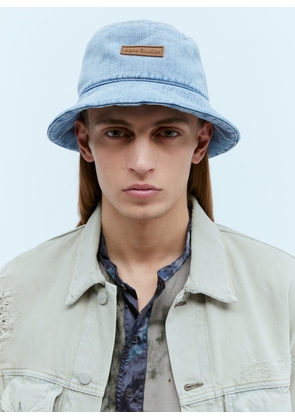 Acne Studios Logo Patch Denim Bucket Hat -  Hats Blue L - Xl