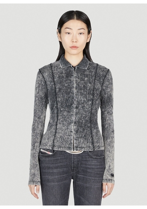 Diesel Mercury Collared Top - Woman Tops Grey M