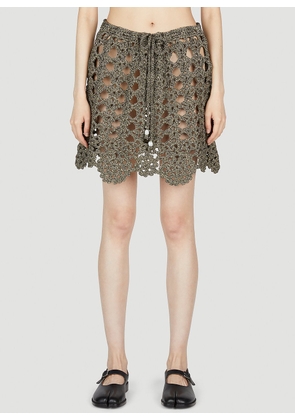 GANNI Crochet Mini Skirt - Woman Skirts Brown Eu - 40