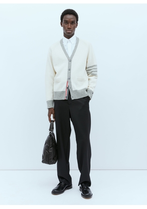 Thom Browne Four-bar Jersey Stitch Cardigan - Man Knitwear Cream 2