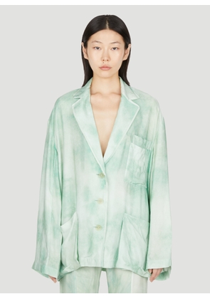 Acne Studios Marbel Print Oversized Pyjamas Shirt - Woman Blazers Green Fr - 36