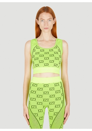 Gucci Logo Jacquard Crop Top - Woman Tops Green L
