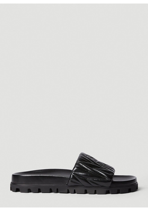 Miu Miu Logo Plaque Flats - Woman Sandals Black Eu - 40