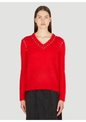 Gucci Stud Trim Sweater - Woman Knitwear Red M