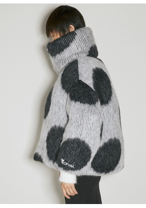 Marni Oversized Short Polka Dot Down Coat - Woman Jackets White S