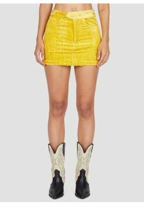 Isabel Marant Damia Corduroy Mini Skirt - Woman Skirts Yellow Fr - 36