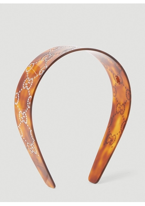 Gucci Gg Crystals Hairband - Woman Jewellery Brown One Size