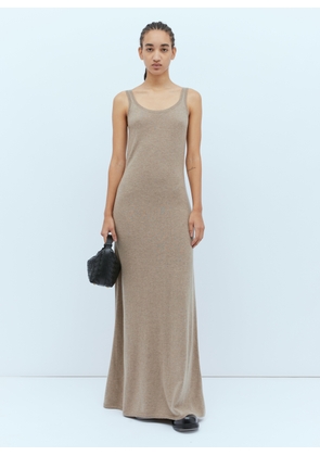Max Mara Wool Cashmere Knit Maxi Dress - Woman Dresses Sand M