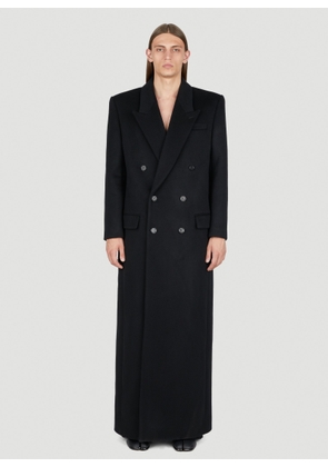 Saint Laurent Extra Long Wool Coat - Man Coats Black Eu - 46
