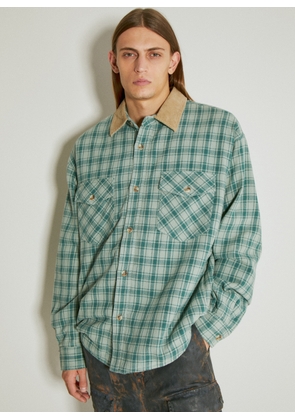 Guess USA Flannel Shirt - Man Shirts Green Xxl