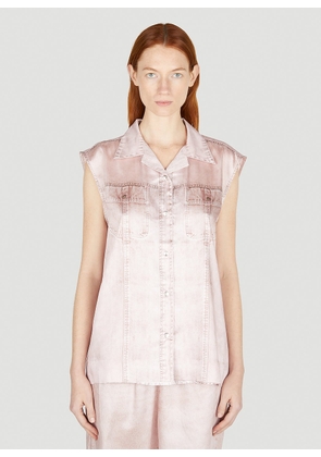 Diesel C-mohja Denim Sleeveless Shirt - Woman Shirts Pink It - 38