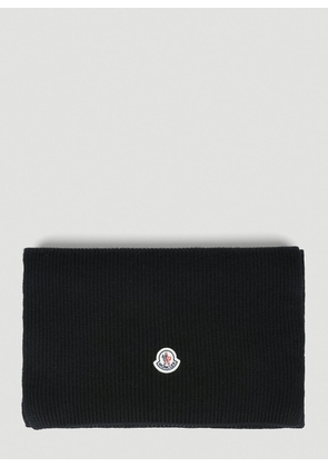 Moncler Logo Patch Scarf - Man Scarves Black One Size