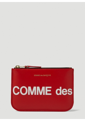 Comme des Garçons Wallet Huge Logo Print Pouch -  Wallets & Cardholders Red One Size