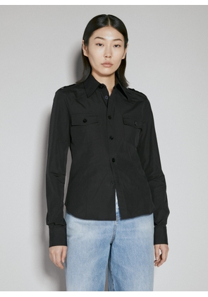 Saint Laurent Miltary Shirt - Woman Shirts Black Fr - 40