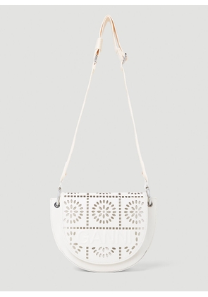GANNI Banner Saddle Handbag - Woman Shoulder Bags White One Size