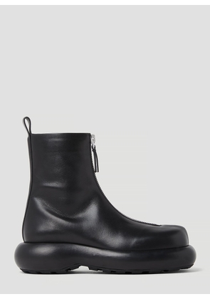 Jil Sander Zip Up Leather Ankle Boots - Woman Boots Black Eu - 37