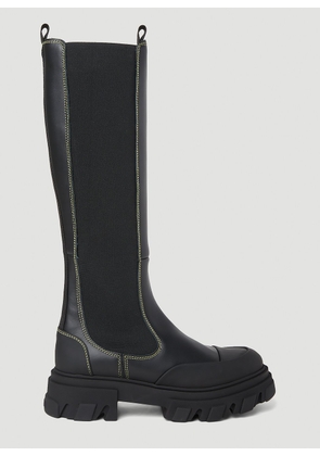 GANNI Knee High Chelsea Boots - Woman Boots Black Eu - 38