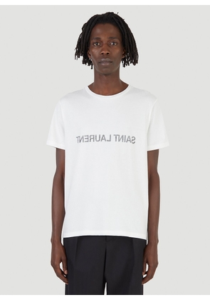 Saint Laurent Logo T-shirt  - Man T-shirts White Xl