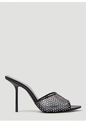 Saint Laurent Luz Rhinestone Mesh Mules - Woman Heels Black Eu - 37