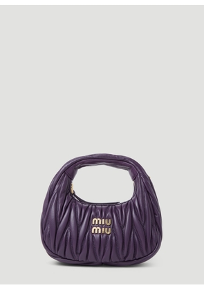 Miu Miu Wander Matelassé Leather Hobo Mini Shoulder Bag - Woman Shoulder Bags Purple One Size