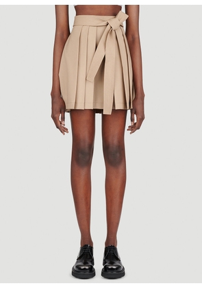 Kenzo Pleated Wool Mini Skirt - Woman Skirts Beige Fr - 40