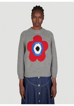 Kenzo Target Wool Sweater - Woman Knitwear Grey M