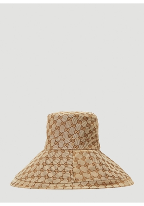 Gucci Oversized Gg Logo Bucket Hat - Woman Hats Beige M