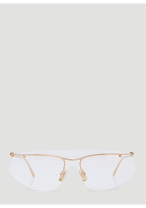 Bottega Veneta Knot Shield Sunglasses -  Sunglasses Gold One Size