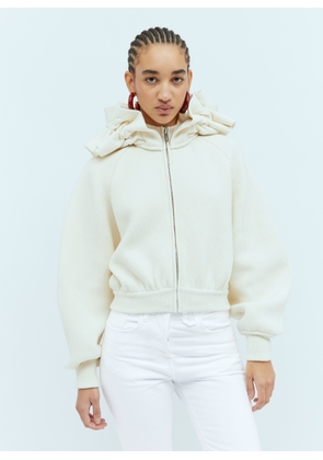 Jacquemus La Maille Crinoline Hooded Sweatshirt - Woman Sweatshirts Cream Fr - 38