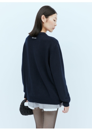 Miu Miu Cashmere Sweater - Woman Knitwear Blue It - 38