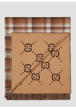 Gucci Logo Blanket -  Textiles Brown One Size