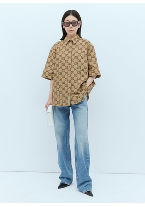 Gucci Maxi Gg Canvas Shirt - Woman Shirts Camel It - 42