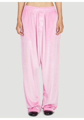 Balenciaga Baggy Velour Pants - Woman Pants Pink Xs