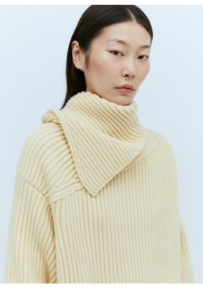 Jil Sander Wool Rib Sweater - Woman Knitwear Cream De - 34
