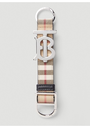 Burberry Logo Plaque Slider Keyring - Man Keyrings Beige One Size