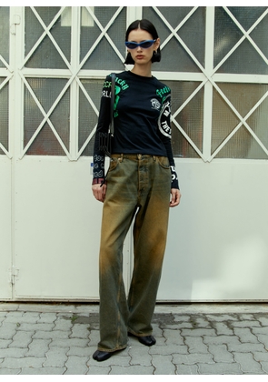 Marine Serre Regenerated Graphic T-shirt - Woman Tops Black Xs