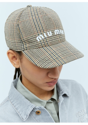 Miu Miu Prince Of Wales Baseball Cap - Woman Hats Brown S