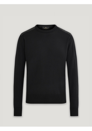 Belstaff Kerrigan Crew Neck Men's Merino Wool Black Size L