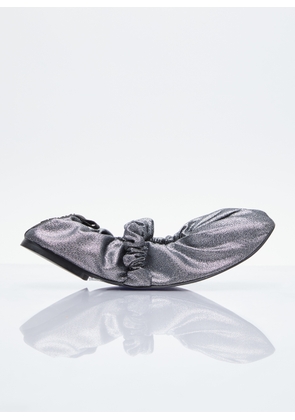 GANNI Scrunchie Ballerina Flats - Woman Flats Silver Eu - 39