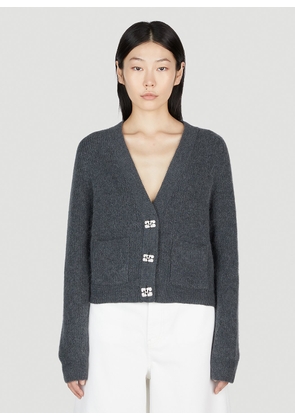 GANNI Brushed Cardigan - Woman Knitwear Grey L