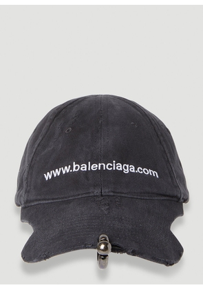 Balenciaga Pierced Website Baseball Cap -  Hats Black M