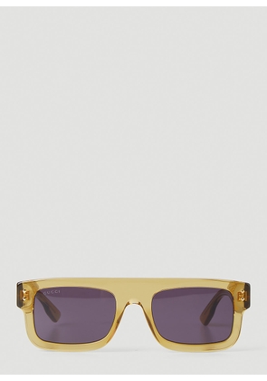 Gucci Two-tone Square Frame Sunglasses - Man Sunglasses Yellow One Size