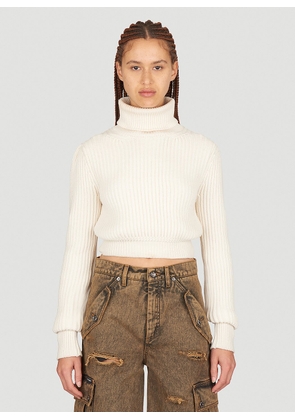 Dolce & Gabbana Crop Rib Sweater - Woman Knitwear Cream It - 42